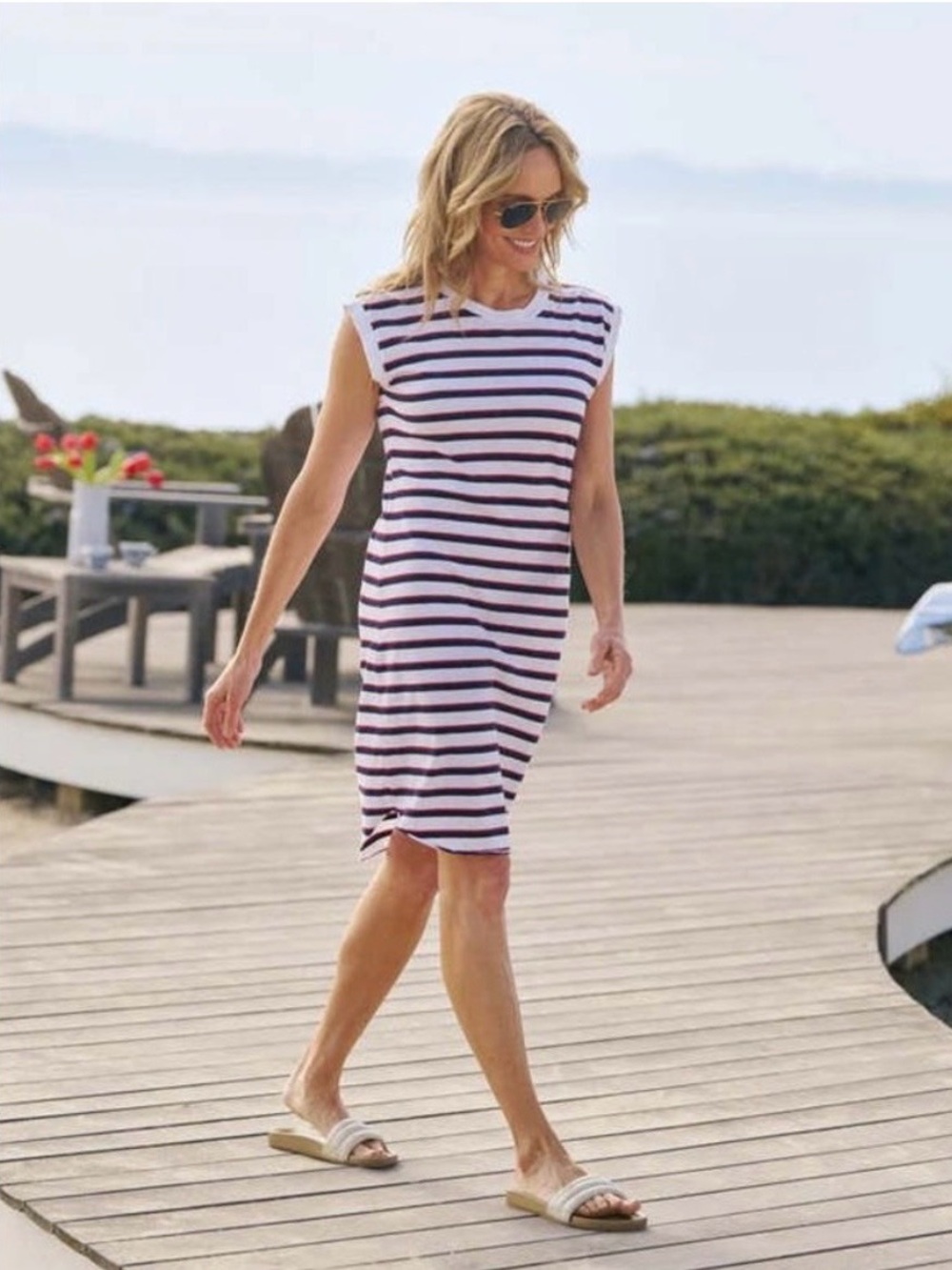NWOT Frank & Eileen Mini Cory Vintage Cotton Muscle Tee Stripe Dress
